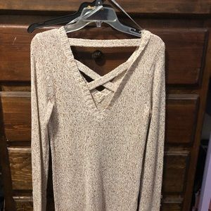 Cream colored long sleeve with gold specs